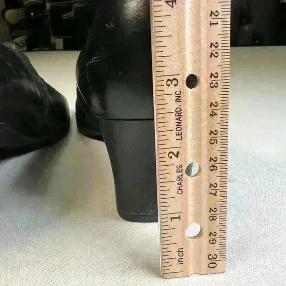 Beautifeel Shoes Womens 9 Pump Black Leather Pleated Block Heels lightly worn - Picture 5 of 13